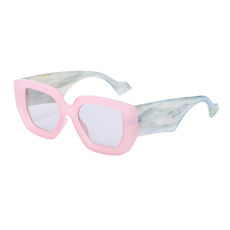 Wholesale PC Square Frame Wide Temples Ladies Sunglasses
